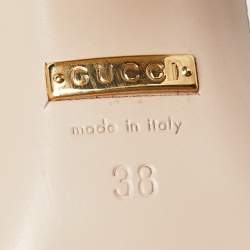 Pre Owned Gucci Metallic Texture Leather GG Marmont Slingback Sandals Size 38