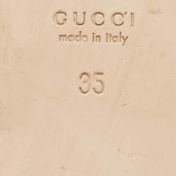 Gucci Burgundy Leather GG Marmont Ankle Strap Flat Sandals Size 35
