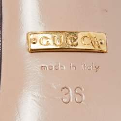 Pre Owned Gucci Burgundy Leather Horsebit Square Toe Pumps Size 36