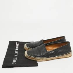 Gucci Black Guccissima Leather Espadrille Flats Size 39