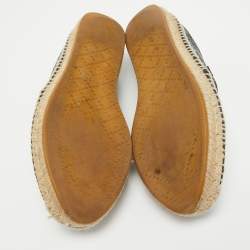 Gucci Black Guccissima Leather Espadrille Flats Size 39
