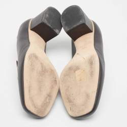 Pre Owned Gucci Black Leather Horsebit Loafer Pumps Size 38.5