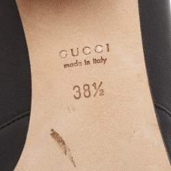 Pre Owned Gucci Black Leather Horsebit Loafer Pumps Size 38.5