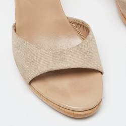 Gucci Beige Guccissima Canvas Slide Sandals Size 36