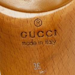 Gucci Beige Guccissima Canvas Slide Sandals Size 36