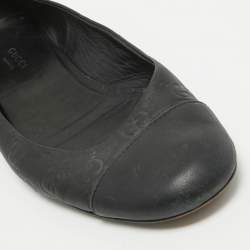 Gucci Black Guccissima Leather Ballet Flats Size 38