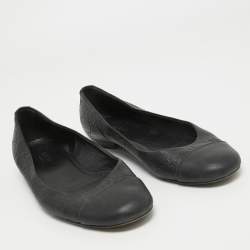 Gucci Black Guccissima Leather Ballet Flats Size 38