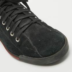 Gucci Black Suede Lace Up Sneakers Size 38