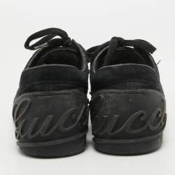 Gucci Black Suede Lace Up Sneakers Size 38