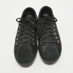 Gucci Black Suede Lace Up Sneakers Size 38