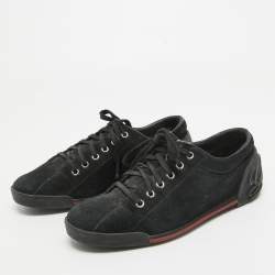 Gucci Black Suede Lace Up Sneakers Size 38