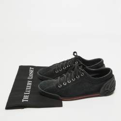 Gucci Black Suede Lace Up Sneakers Size 38