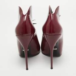 Pre Owned Gucci Plum Patent Leather Kim Booties Size 39