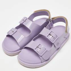 Gucci Purple Jelly Slingback  Buckle Sandals Size 40