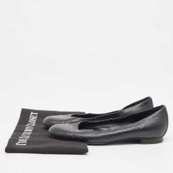 Gucci Black Guccissima Leather Ballet Flats Size 34.5