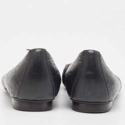 Gucci Black Guccissima Leather Ballet Flats Size 34.5