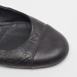 Gucci Black Guccissima Leather Ballet Flats Size 34.5