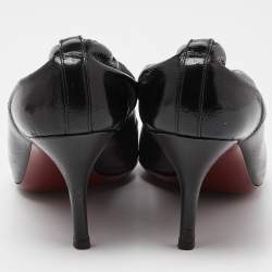 Gucci Black Leather Horsebit Peep Toe Pumps Size 39.5