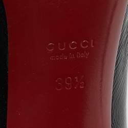 Gucci Black Leather Horsebit Peep Toe Pumps Size 39.5