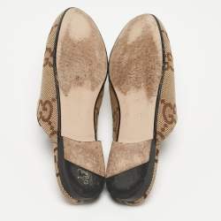 Gucci Beige/Brown GG Canvas Princetown Flat Mules Size 39
