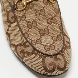 Gucci Beige/Brown GG Canvas Princetown Flat Mules Size 39