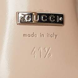 Pre Owned Gucci Gold Leather Ankle Strap Sandals Size 41.5