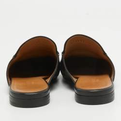 Gucci Black Leather Princetown Flat Mules Size 36.5