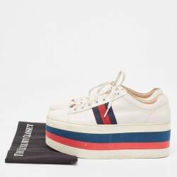 Gucci Cream Leather Ace Platform Sneakers Size 39