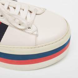 Gucci Cream Leather Ace Platform Sneakers Size 39