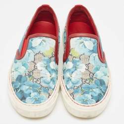 Gucci Multicolor GG Supreme Blooms Printed Canvas Slip On Sneakers Size 37.5