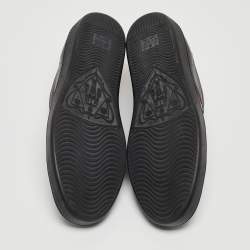 Gucci Black Leather Ace Web Bee Low Top Sneakers Size 39.5