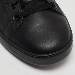 Gucci Black Leather Ace Web Bee Low Top Sneakers Size 39.5