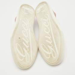 Gucci Pink Microguccissima Leather Slip On Sneakers Size 35.5
