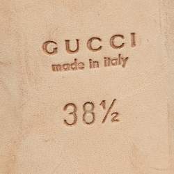 Gucci Black Leather Interlocking G Strappy Slingback Sandals Size 38.5