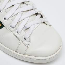 Gucci White Leather Studded and Spiked Ace Sneakers Size 36