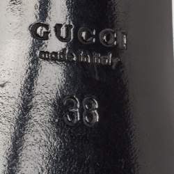 Pre Owned Gucci Black Suede Slide Sandals Size 38