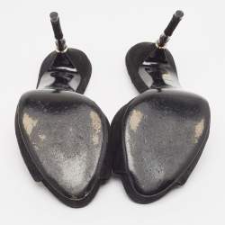 Pre Owned Gucci Black Suede Slide Sandals Size 38