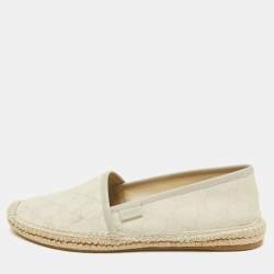 Gucci Two Tone GG Canvas Espadrilles Flats Size 39
