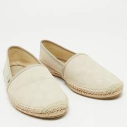 Gucci Two Tone GG Canvas Espadrilles Flats Size 39