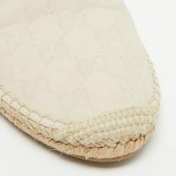 Gucci Two Tone GG Canvas Espadrilles Flats Size 39