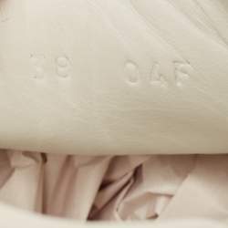 Pre Owned  Gucci White/Green Cro Embossed and Leather Ace Sneakers Size 38