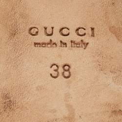 Pre Owned Gucci Black Guccissima Leather Horsebit Peep Toe Pumps Size 38