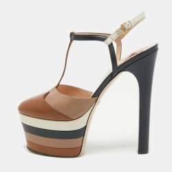 Gucci angel store leather platform pump