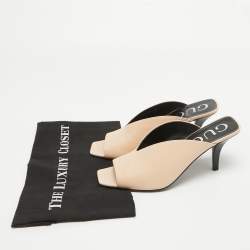 Pre Owned Gucci Beige Leather Slide Sandals Size 39