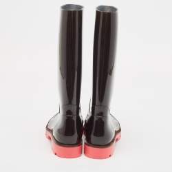 Gucci Black GG Rubber Rain Boots Size 41