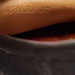 Pre Owned Gucci Black Leather GG Marmont Web Driver Slip On Loafers Size 37