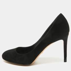Gucci Black Suede Round Toe Pumps Size 38.5