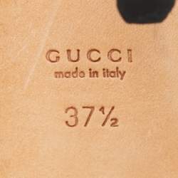 Gucci Black Suede Peep Toe Slingback Pumps Size 37.5     