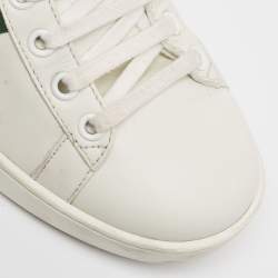 Gucci White Leather Web Ace Low Top Sneakers Size 37