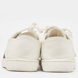 Gucci White Leather Web Ace Low Top Sneakers Size 37